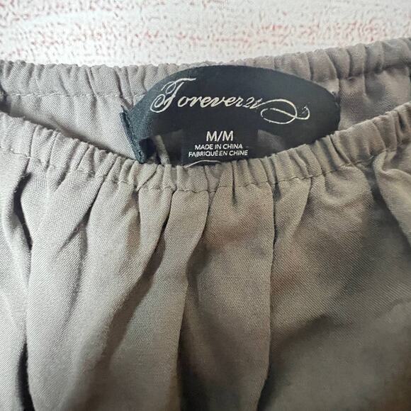 Forever 21 Women's Strapless Romper with Ruffle off Shoulder Strapless Sz M - Picture 2 of 6